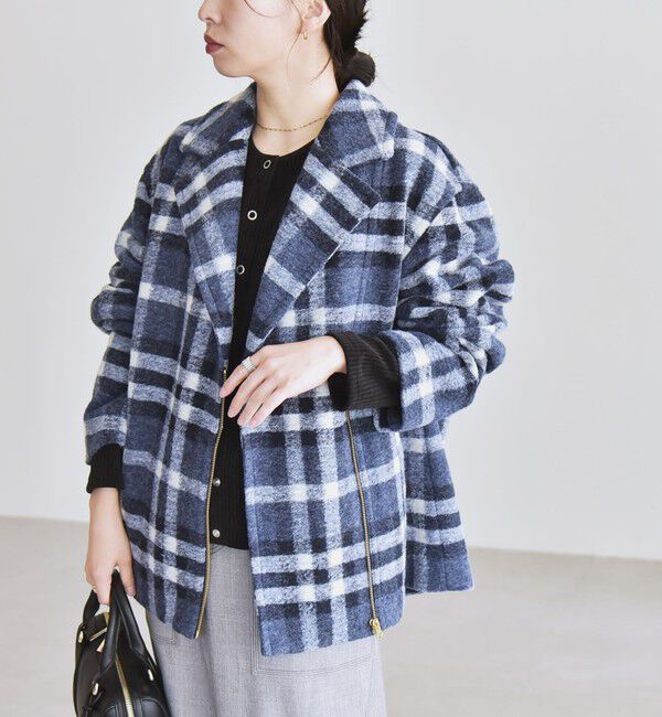 quaranciel「quaranciel: ボンディング チェック ライダース コート」|その他|