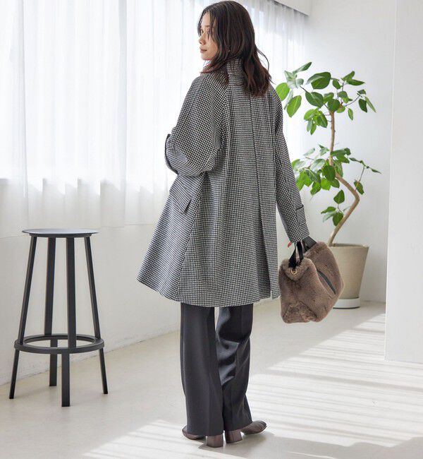SHIPS for women「千鳥 / ソリッド ウール メルトン ステンカラー コート」|ステンカラーコート|