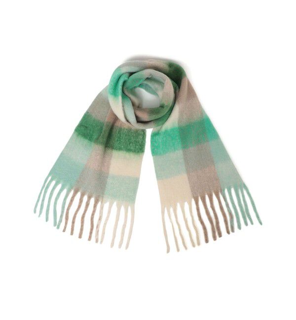 SHIPS any「SHIPS any:〈手洗い可能〉ボリューム シャギー チェック マフラー (ユニセックス) 25AW◇」|マフラー|