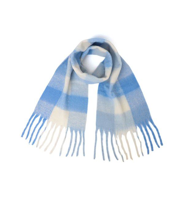 SHIPS any「SHIPS any:〈手洗い可能〉ボリューム シャギー チェック マフラー (ユニセックス) 25AW◇」|マフラー|