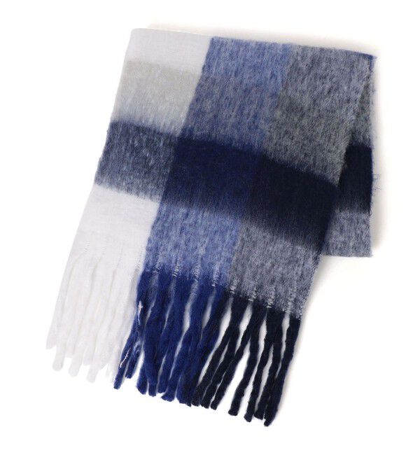 SHIPS any「SHIPS any:〈手洗い可能〉ボリューム シャギー チェック マフラー (ユニセックス) 25AW◇」|マフラー|