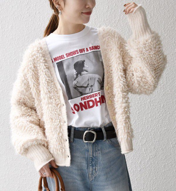 SHIPS any「SHIPS any: ループ ニット Vネック ショート カーディガン」|カーディガン|