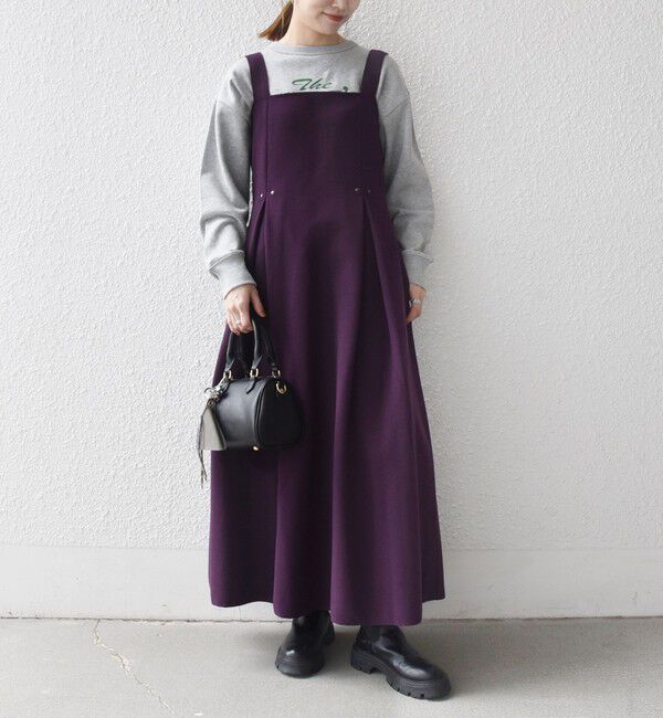 SHIPS any「SHIPS any: エア ニードル タック フレア ジャンパースカート」|ワンピース|