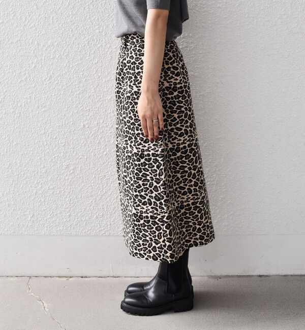 SHIPS Colors 「SHIPS Colors:〈手洗い可能〉レオパード ジャカード スカート」|台形|