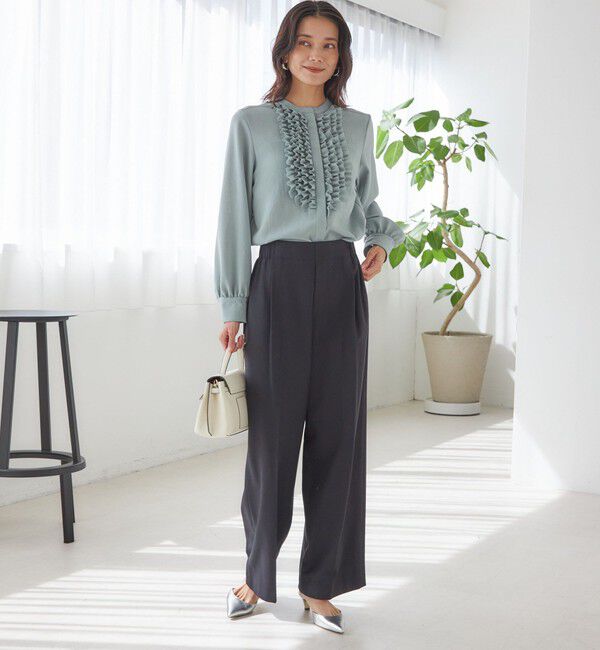 SHIPS for women「〈手洗い可能〉メルティ ウォーム タック ワイド パンツ」|その他|