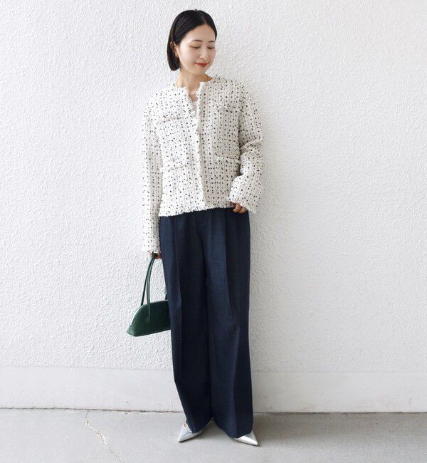 SHIPS for women「【SHIPS別注】troisiemeCHACO: ツイード ジャケット（セレモニー対応可）」|ノーカラージャケット|