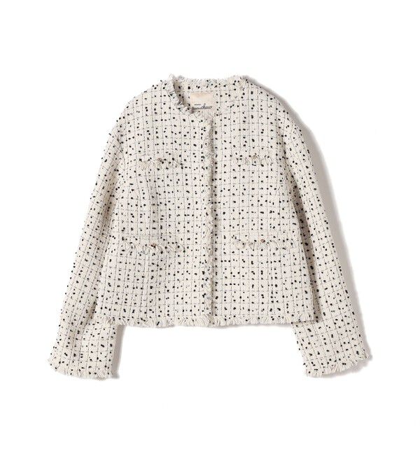 SHIPS for women「【SHIPS別注】troisiemeCHACO: ツイード ジャケット（セレモニー対応可）」|ノーカラージャケット|