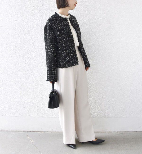 SHIPS for women「【SHIPS別注】troisiemeCHACO: ツイード ジャケット（セレモニー対応可）」|ノーカラージャケット|