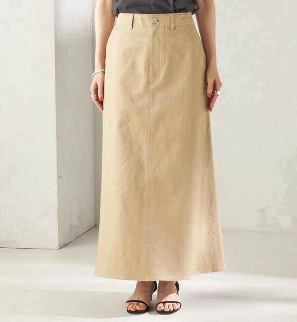 SHIPS for women「〈洗濯機可能〉ストレッチ チノ 硫化染め ステッチ スカート」|スカート|