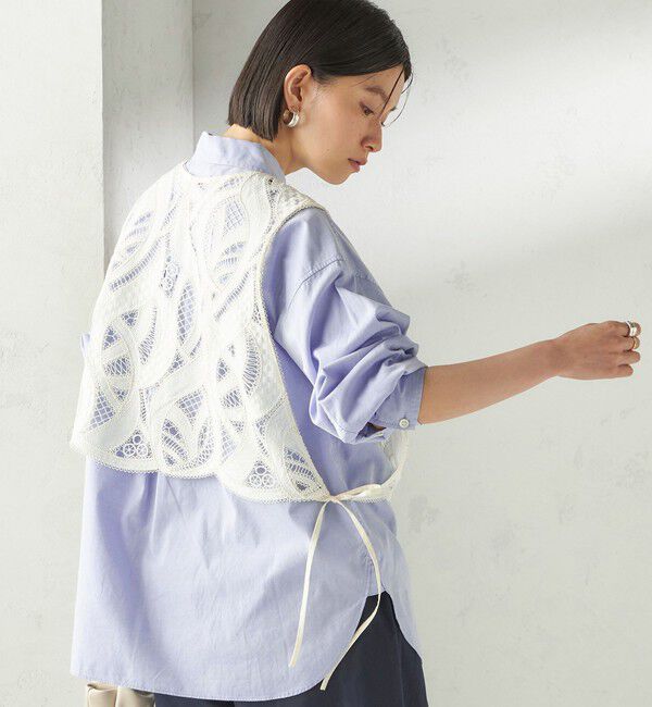 SHIPS for women「〈手洗い可能〉刺繍 スカラップ レース ノースリーブ プルオーバー」|ベスト・ジレ|