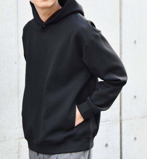 SHIPS any「SHIPS any:〈洗濯機可能〉クリア ダンボール スナップ プルオーバー パーカー◇」|パーカー|ブラック