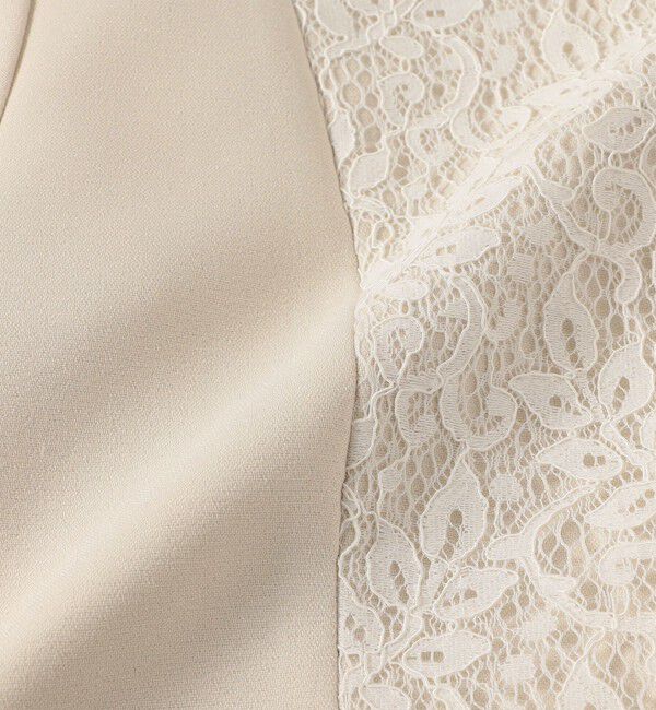 SHIPS any「SHIPS any:〈手洗い可能〉ダブルクロス レース 切替 ノーカラー ジャケット［NAVY BLUE］」|ノーカラージャケット|