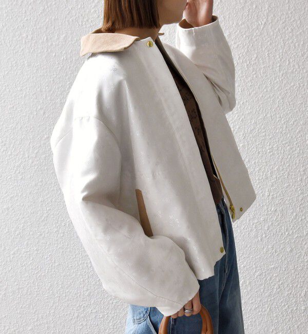 SHIPS any「SHIPS any:〈手洗い可能〉フラワー ジャカード ジップ ブルゾン」|ブルゾン・スタジャン|