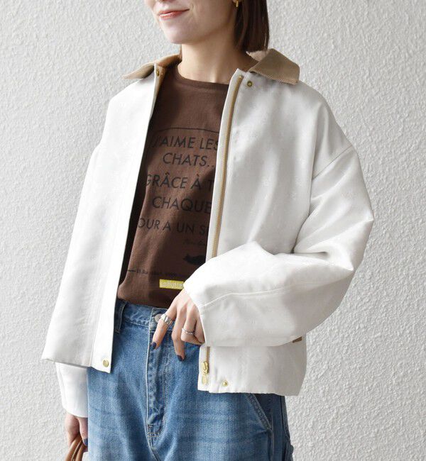 SHIPS any「SHIPS any:〈手洗い可能〉フラワー ジャカード ジップ ブルゾン」|ブルゾン・スタジャン|