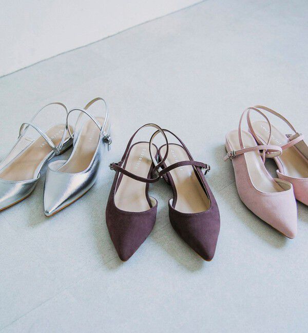 quaranciel「quaranciel: ポインテッド スリングバック フラット パンプス」|パンプス|