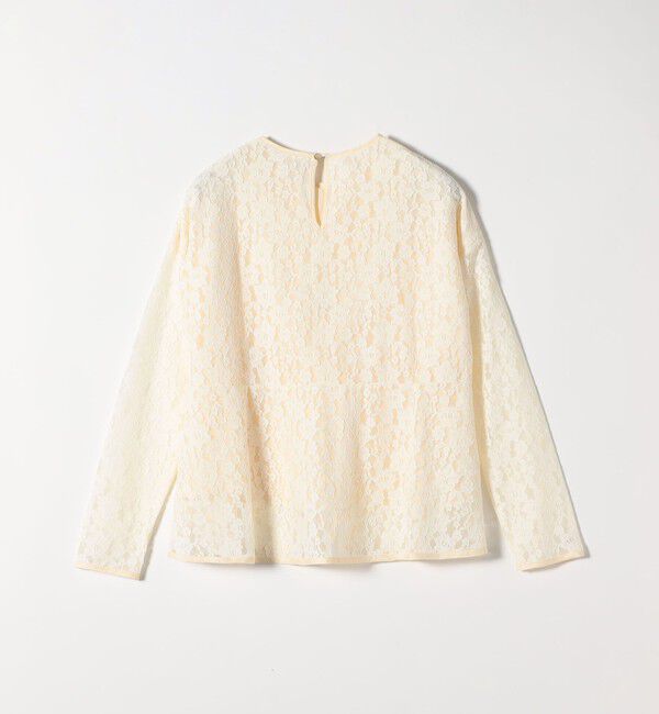 SHIPS any「SHIPS any:〈手洗い可能〉フラワー レース クルーネック ペプラム ブラウス」|シャツ・ブラウス|