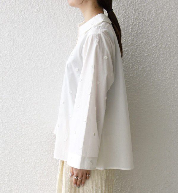 SHIPS any「SHIPS any:〈洗濯機可能〉フラワー モチーフ Aライン スキッパー シャツ ブラウス」|シャツ・ブラウス|