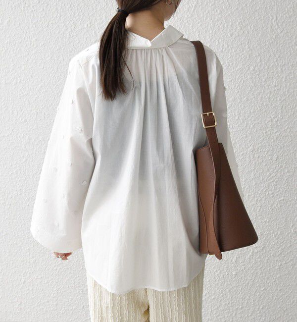 SHIPS any「SHIPS any:〈洗濯機可能〉フラワー モチーフ Aライン スキッパー シャツ ブラウス」|シャツ・ブラウス|