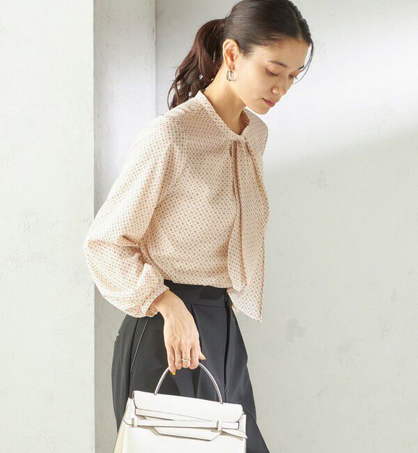 SHIPS for women「〈手洗い可能〉プリント タイ 長袖 ブラウス」|シャツ・ブラウス|