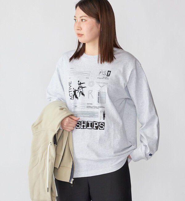 SHIPS「【WEB限定/SHIPS/RUSSELL ATHLETIC別注】CONVENIENCEYOUNG: LS TEE」|Tシャツ・カットソー|グレー
