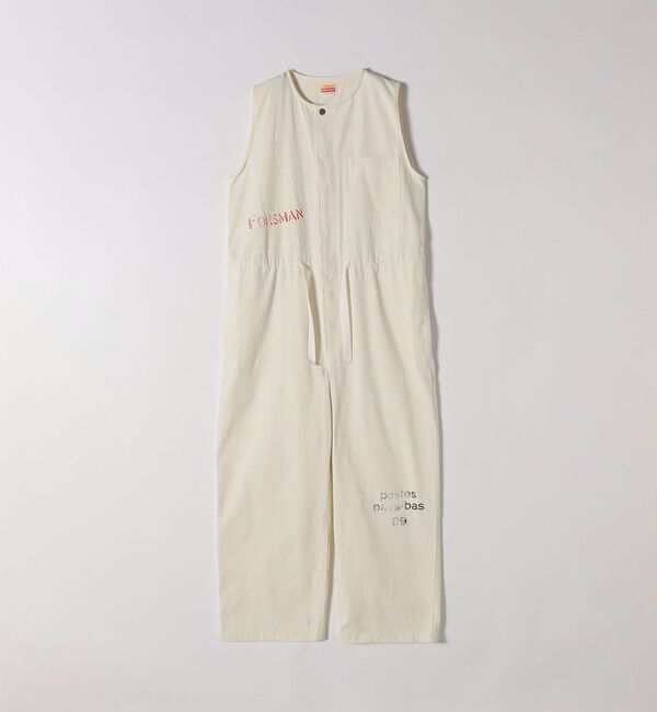 SHIPS any「【SHIPS any別注】PAYDAY:〈洗濯機可能〉ステンシル ロゴ プリント オーバーオール」|オールインワン|