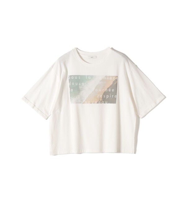 SHIPS for women「【WEB限定】オーガニック コットン 5分袖 フォト TEE」|Tシャツ・カットソー|