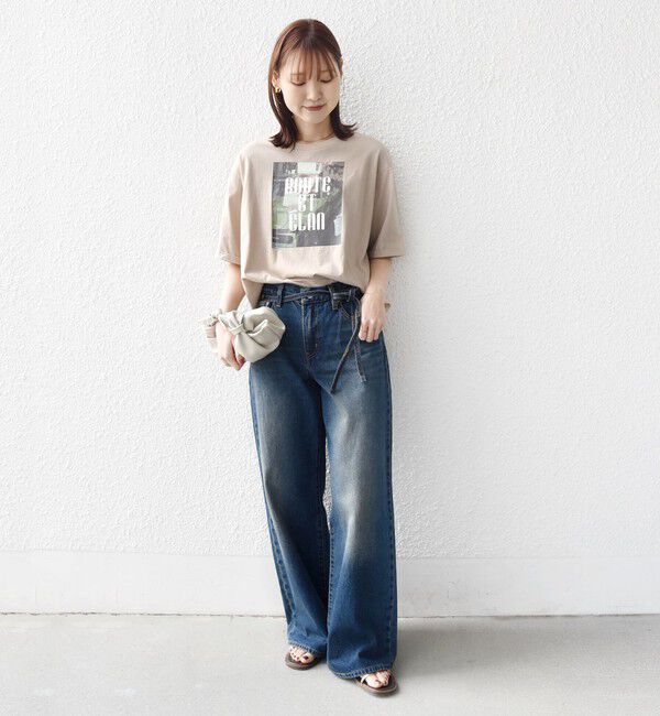 SHIPS for women「【WEB限定】オーガニック コットン 5分袖 フォト TEE」|Tシャツ・カットソー|