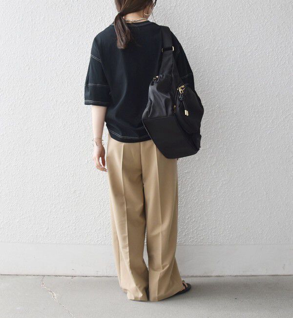 SHIPS any「《予約》SHIPS any:〈抗菌防臭/洗濯機可能〉USAコットン 配色 ステッチ ワイド TEE」|Tシャツ・カットソー|