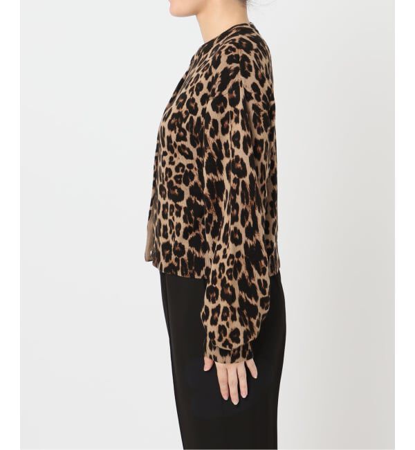 OUTDOOR PRODUCTS Usual Things「レオパード プリントクルーネックカーディガン」|ニット・セーター|