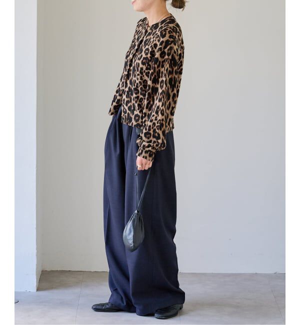 OUTDOOR PRODUCTS Usual Things「レオパード プリントクルーネックカーディガン」|ニット・セーター|