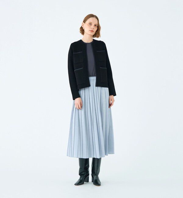 Ballsey「ウールナイロンブークレー フロントオープンカーディガン」|カーディガン|