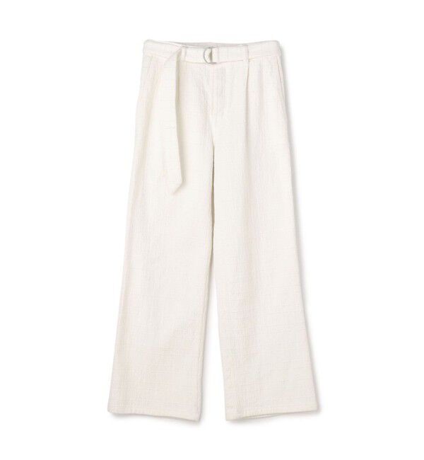 DES PRES「ウィンドウペンストレッチデニム ベルテッドパンツ」|デニム|11 ホワイト