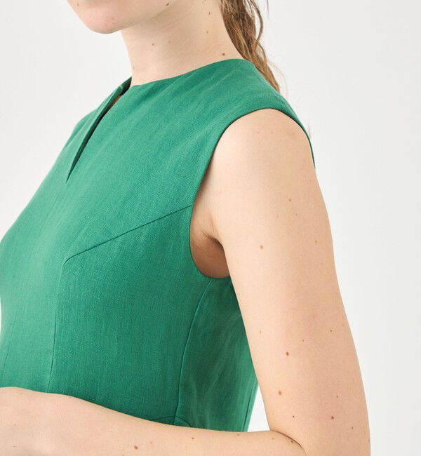 TOMORROWLAND collection「スムースリネン キーネックフレアワンピース」|ワンピース|