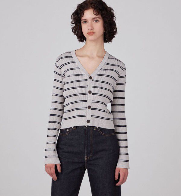 MACPHEE「コットンリブ Vネックカーディガン」|カーディガン|