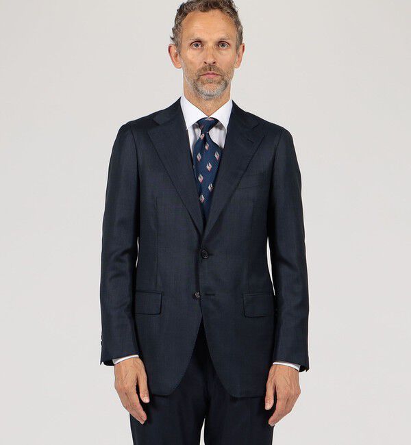 TOMORROWLAND MENS「ウールシルク ピンヘッド シングルブレステッド2Bスーツ Delfino」|スーツ|