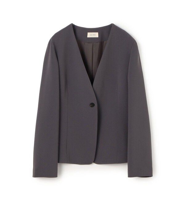 DES PRES「ライトダブルクロス ノーカラージャケット」|ノーカラージャケット|15 グレー