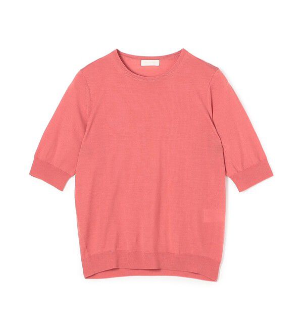 Ballsey「スーパーエクストラファインウール ハーフスリーブプルオーバー」|ニット・セーター|27 オレンジ