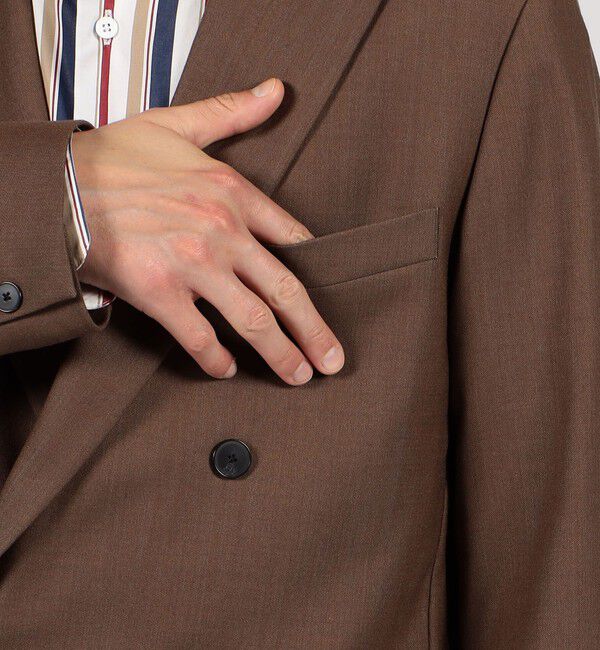 TOMORROWLAND MENS「ウールデニムシャンブレー ダブルブレステッド4Bジャケット」|テーラードジャケット|