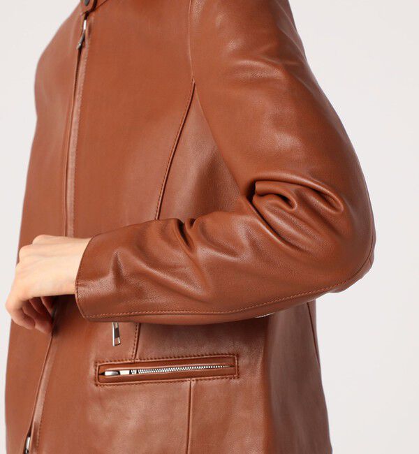 DES PRES「ラムレザー ジップアップブルゾン」|ライダースジャケット|