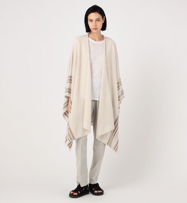 JAMES PERSE「リサイクルカシミヤストライプ ポンチョ ARBC0561」|カーディガン|