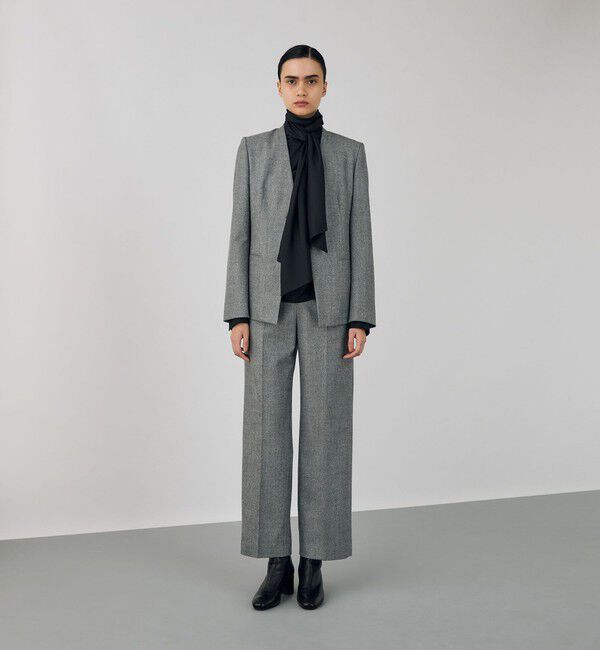 DES PRES「フランネルウールストレッチ ノーカラージャケット」|ノーカラージャケット|