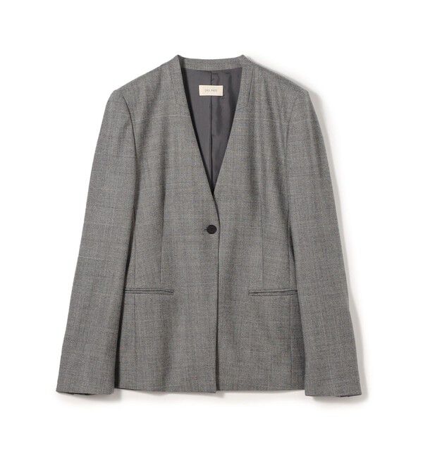 DES PRES「フランネルウールストレッチ ノーカラージャケット」|ノーカラージャケット|17 チャコールグレー