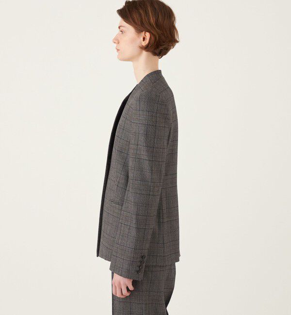 DES PRES「フランネルウールストレッチ ノーカラージャケット」|ノーカラージャケット|