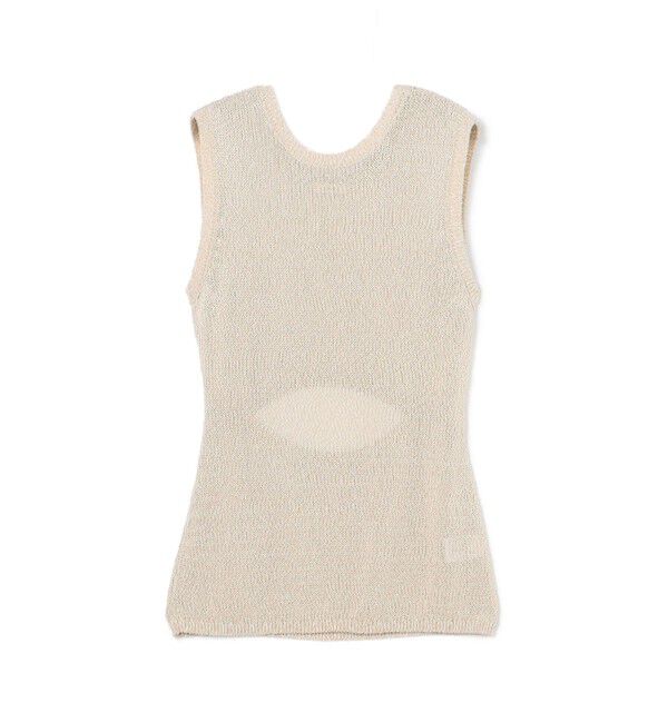 DES PRES「バイカラーコードヤーン バックスリットノースリーブプルオーバー」|ニット・セーター|42 ライトベージュ系