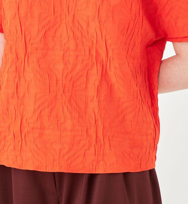 Ballsey「フラワージャカード ツイストスリーブブラウス」|シャツ・ブラウス|