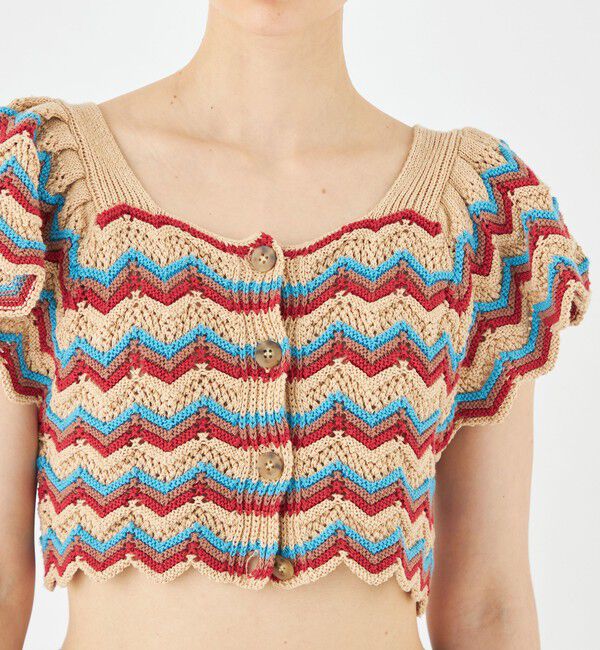 MACPHEE「ツイスティーボーダー クロップドトップス」|ニット・セーター|