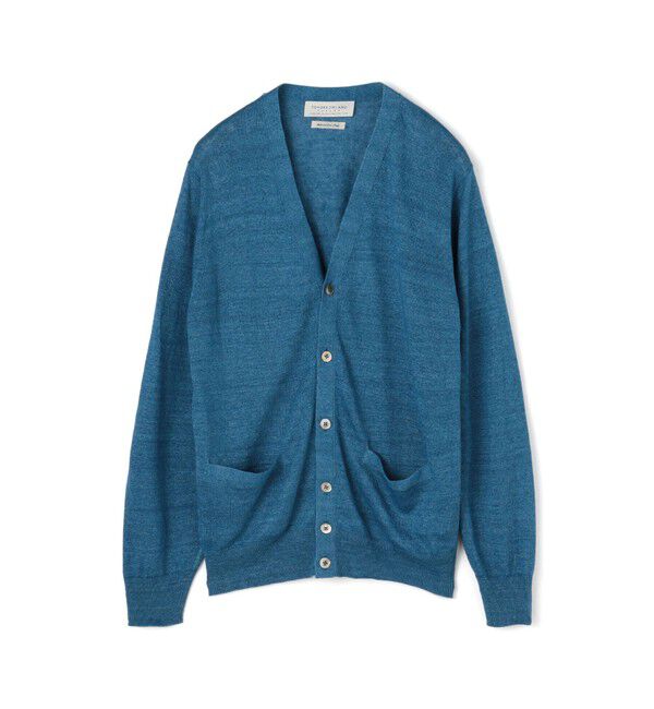 TOMORROWLAND MENS「TOMORROWLAND tricot ティントリネン Vネックカーディガン」|カーディガン|65 ブルー
