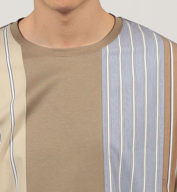 TOMORROWLAND MENS「コットン ストライプ デザインTシャツ」|Tシャツ・カットソー|