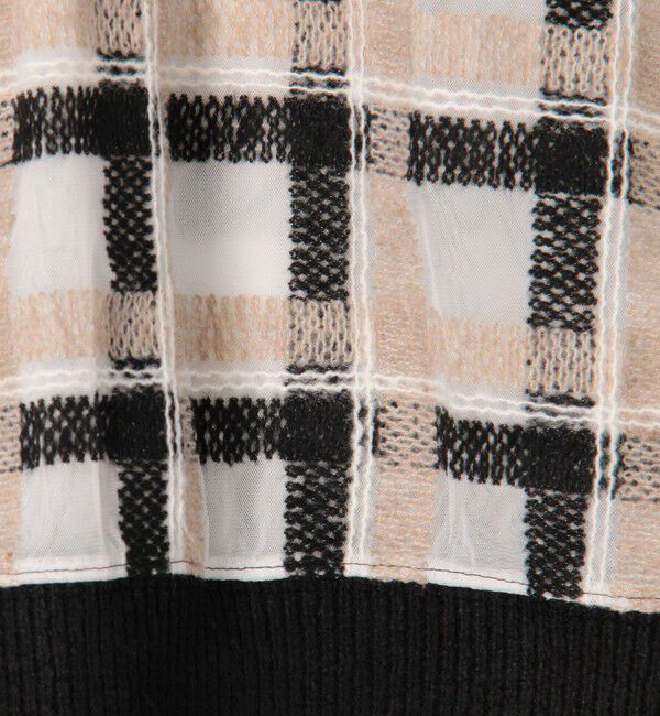 Ballsey「ヘアリープラッドエンブロイダリーコンビ Vネックベスト」|ベスト・ジレ|