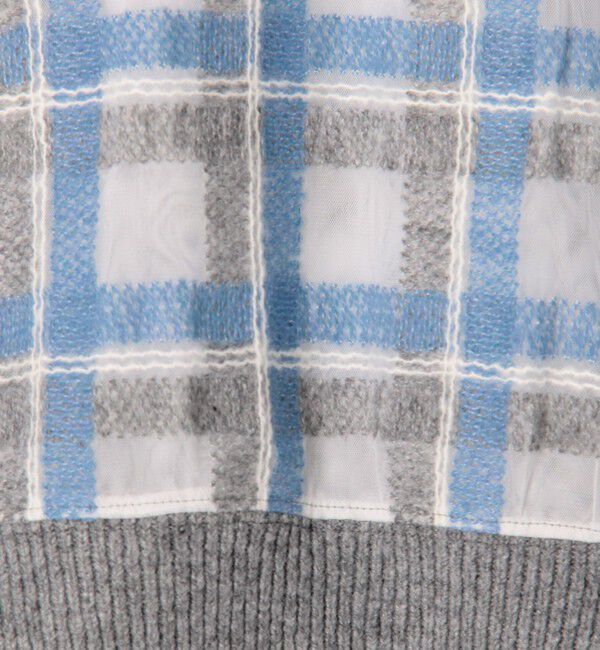 Ballsey「ヘアリープラッドエンブロイダリーコンビ Vネックベスト」|ベスト・ジレ|